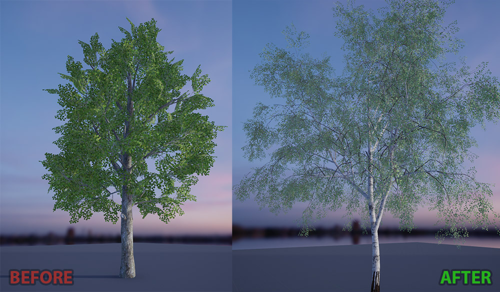 Comparision of old and new tree art